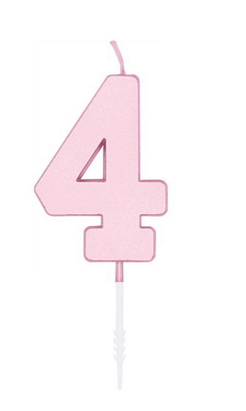 Cake Candle 4.5cm Pastel Pink No. 4