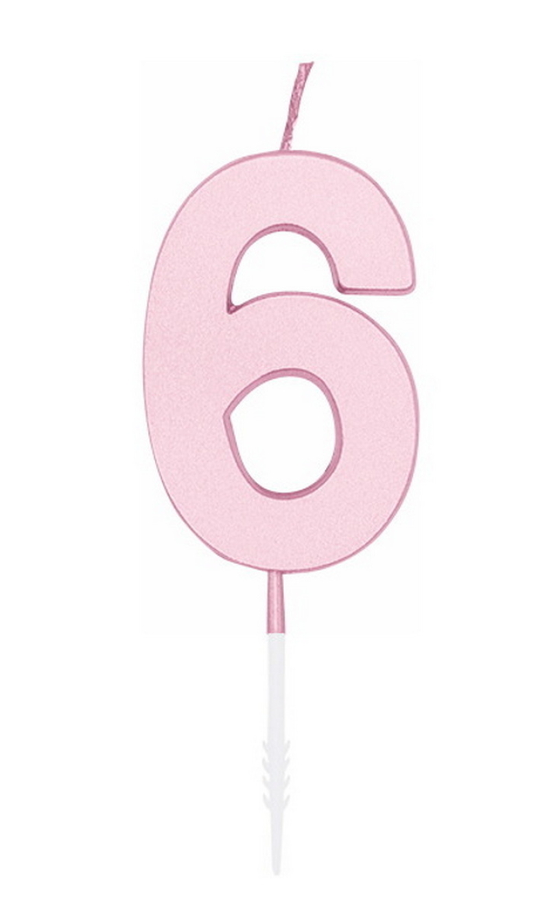Cake Candle 4.5cm Pastel Pink No. 6