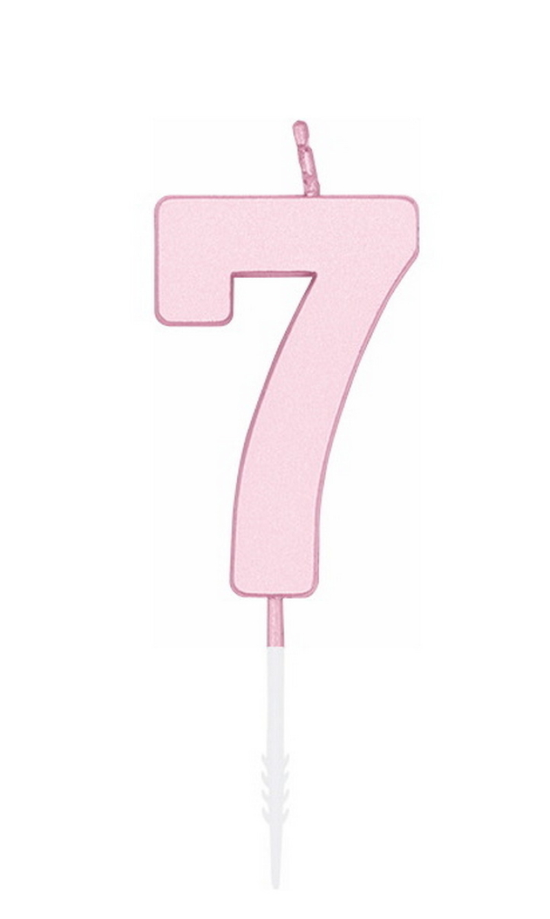 Cake Candle 4.5cm Pastel Pink No. 7