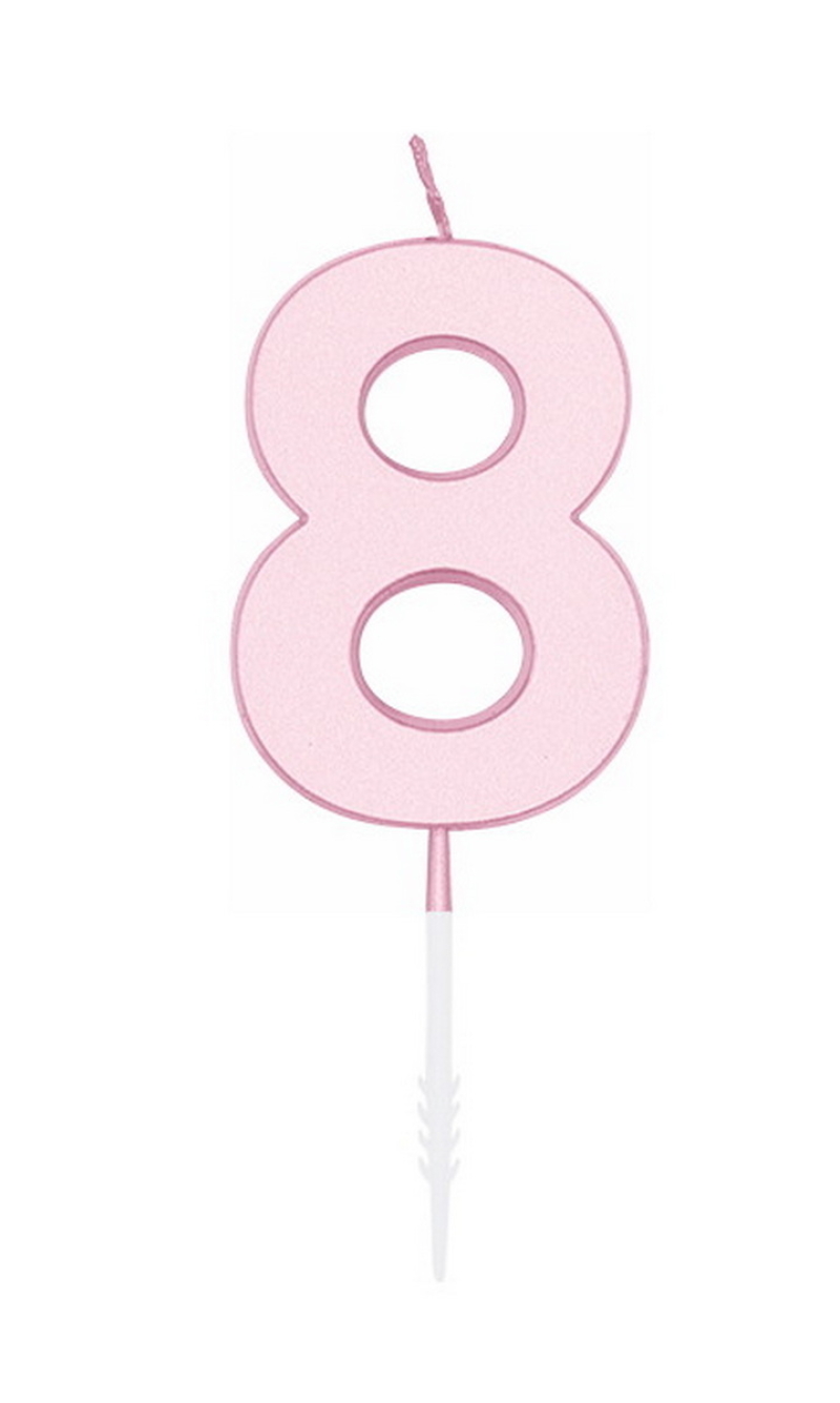 Cake Candle 4.5cm Pastel Pink No. 8
