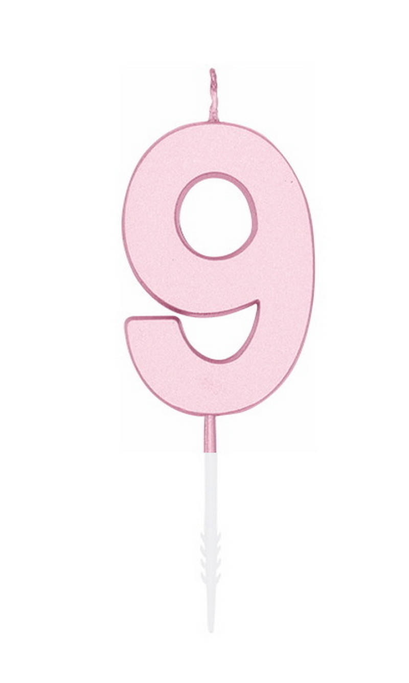 Cake Candle 4.5cm Pastel Pink No. 9