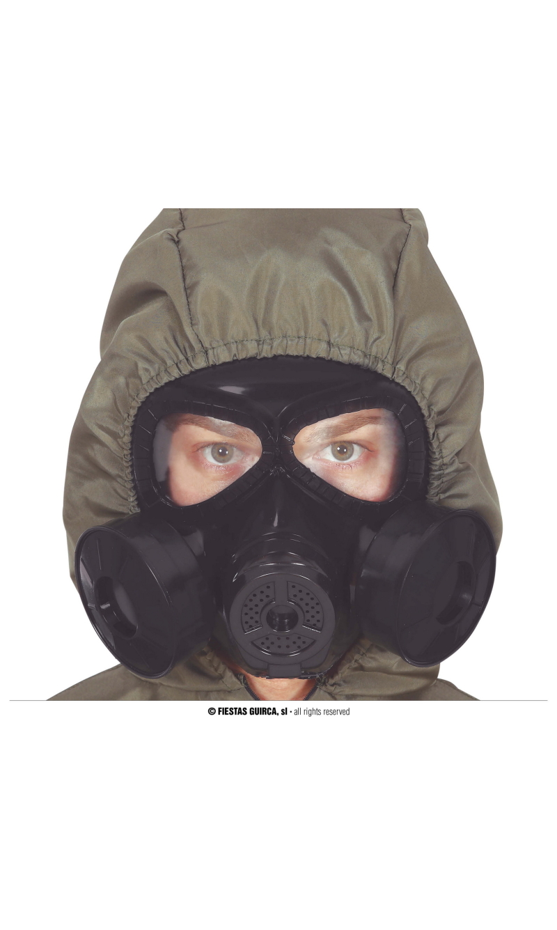 Black Gas Mask PVS - Adult One Size