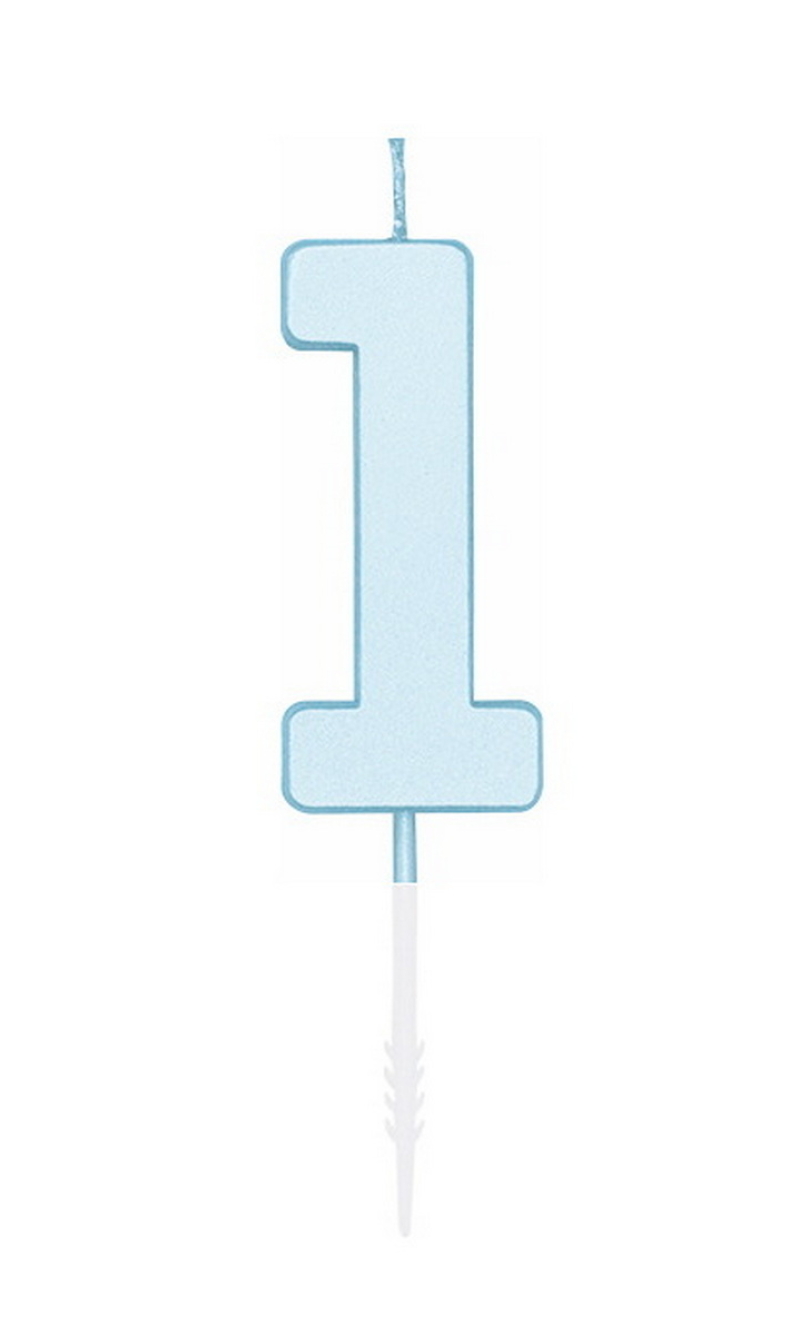 Cake Candle 4.5cm Pastel Blue No. 1