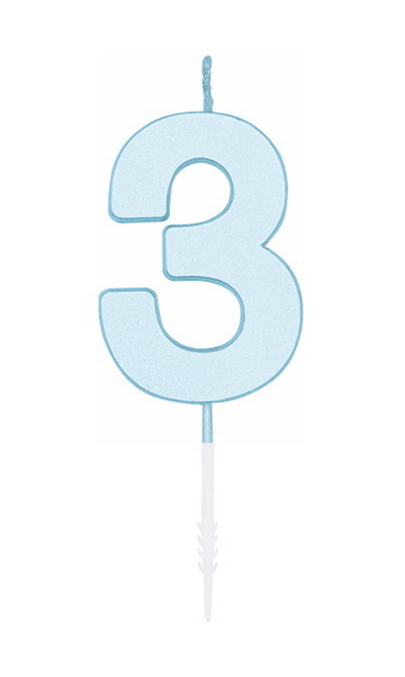 Cake Candle 4.5cm Pastel Blue No. 3