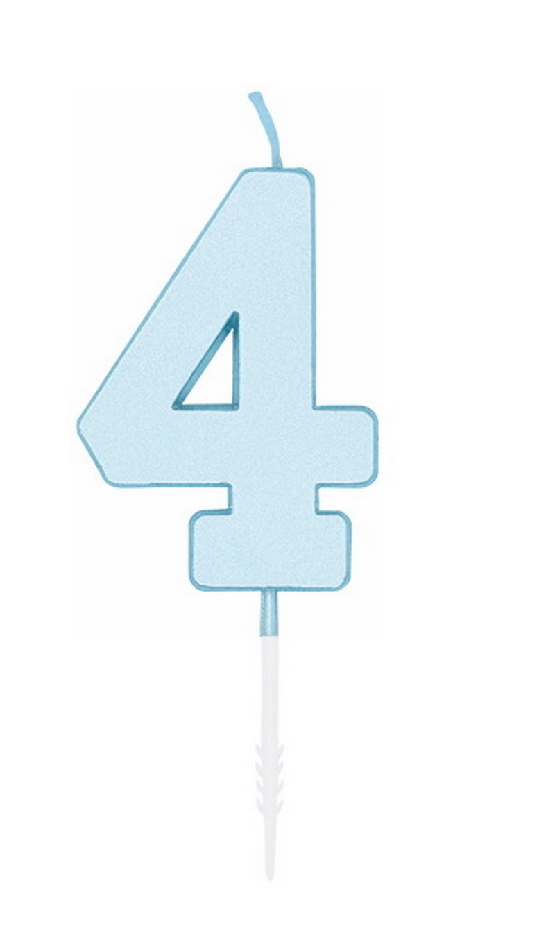 Cake Candle 4.5cm Pastel Blue No. 4