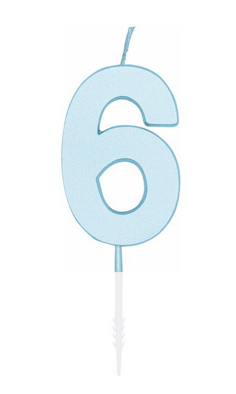 Cake Candle 4.5cm Pastel Blue No. 6