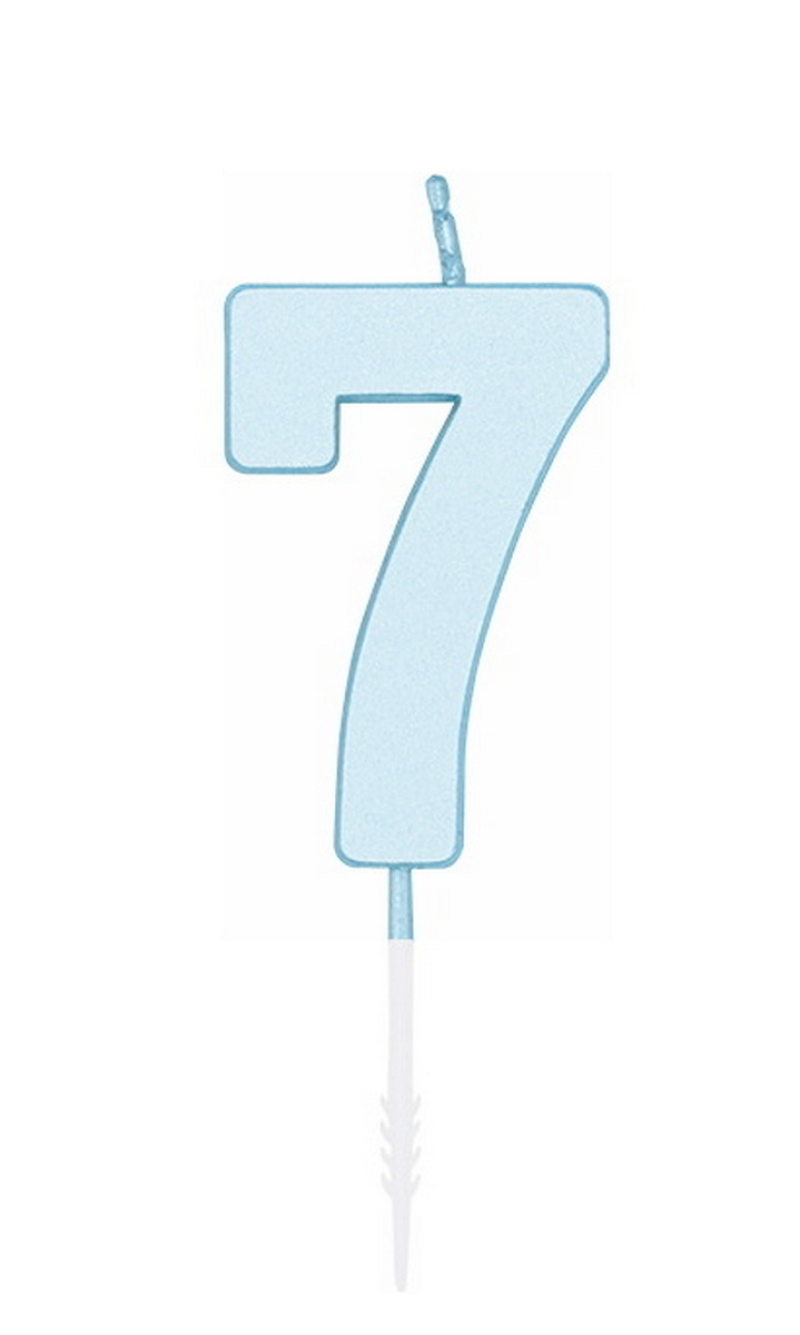 Cake Candle 4.5cm Pastel Blue No. 7
