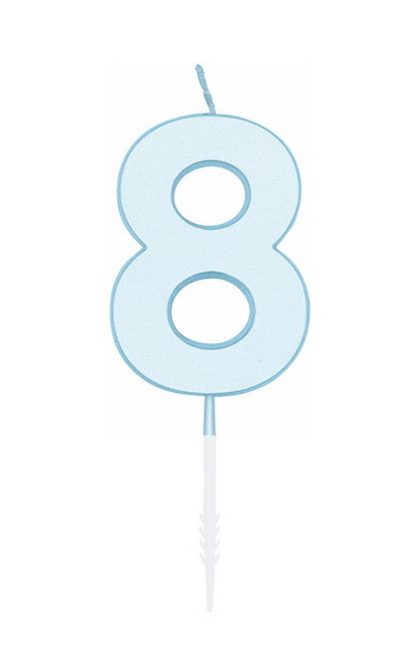 Cake Candle 4.5cm Pastel Blue No. 8