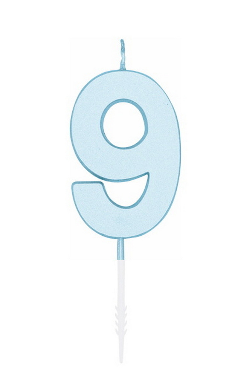 Cake Candle 4.5cm Pastel Blue No. 9