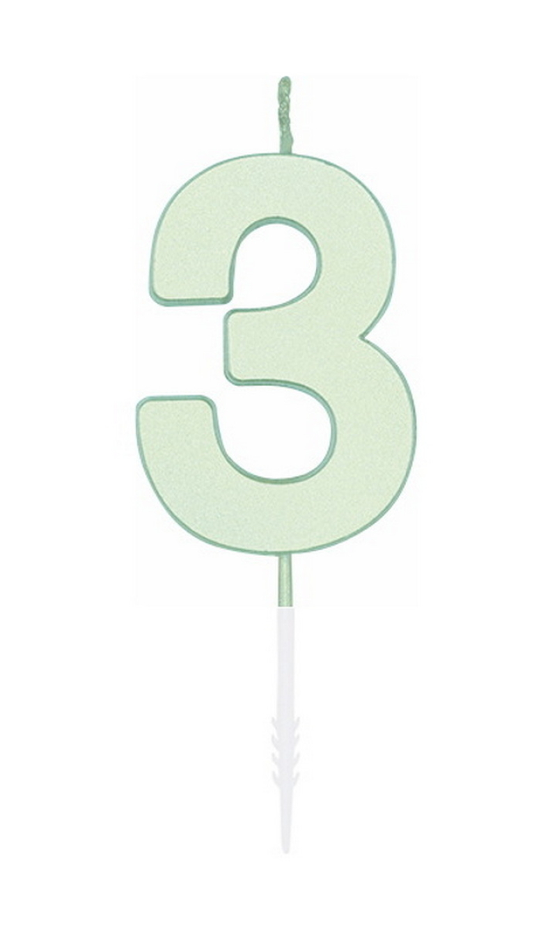 Cake Candle 4.5cm Pastel Mint No. 3