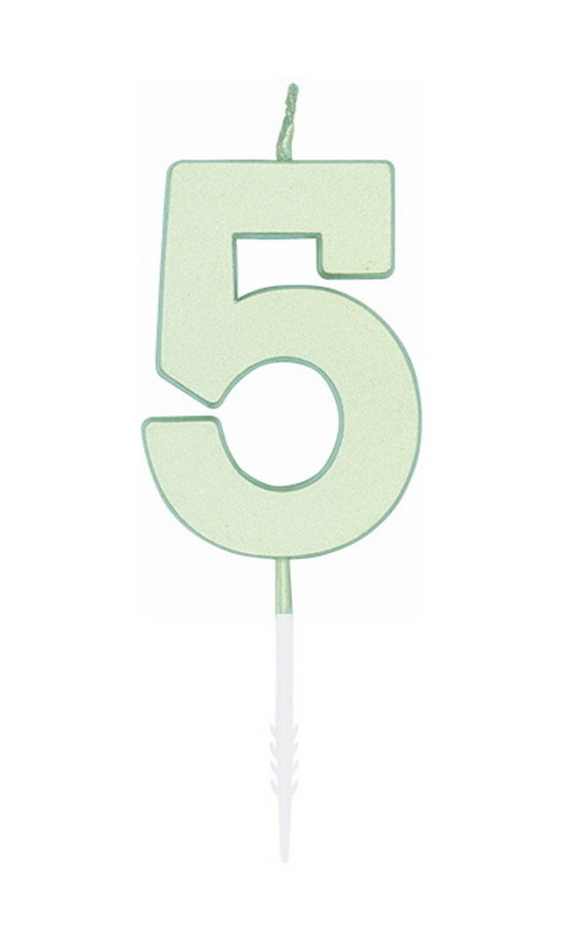 Cake Candle 4.5cm Pastel Mint No. 5