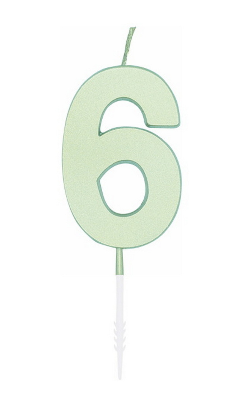 Cake Candle 4.5cm Pastel Mint No. 6