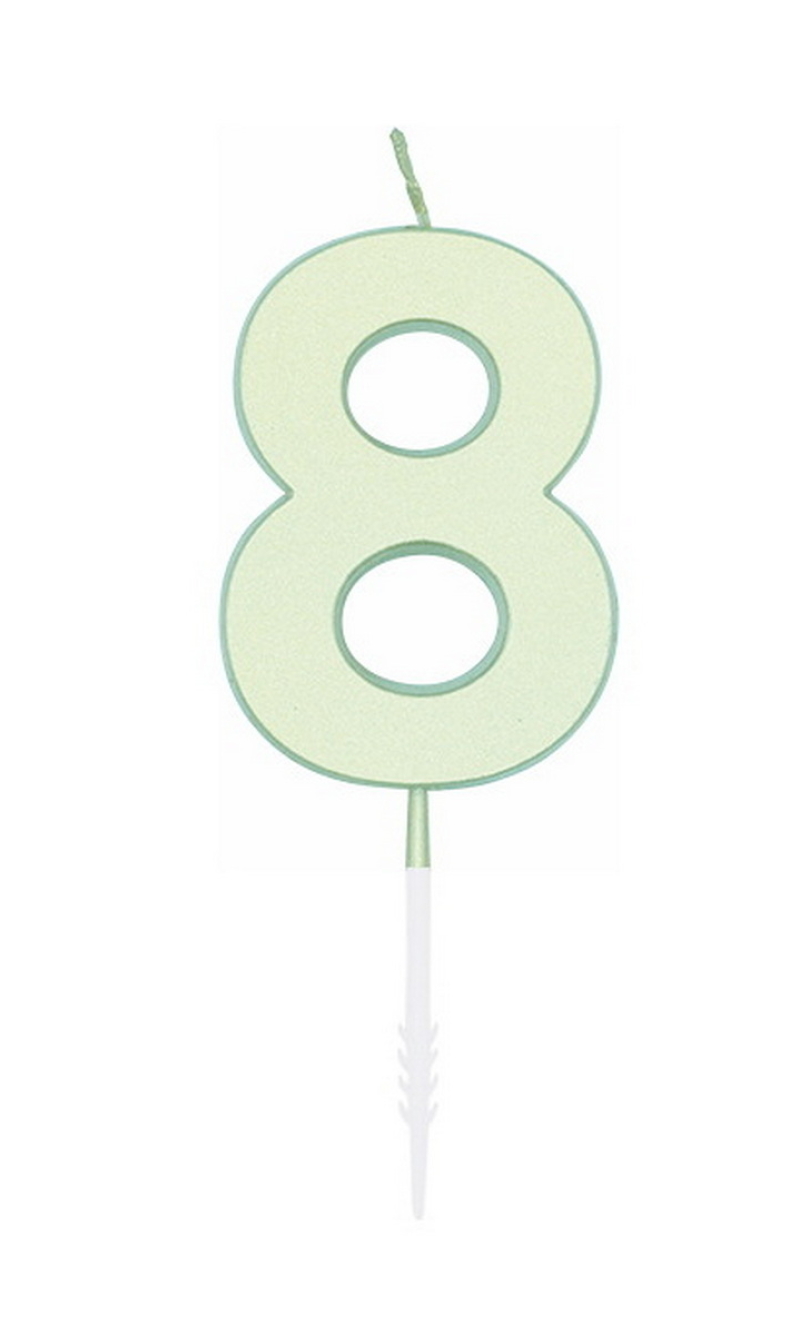 Cake Candle 4.5cm Pastel Mint No. 8