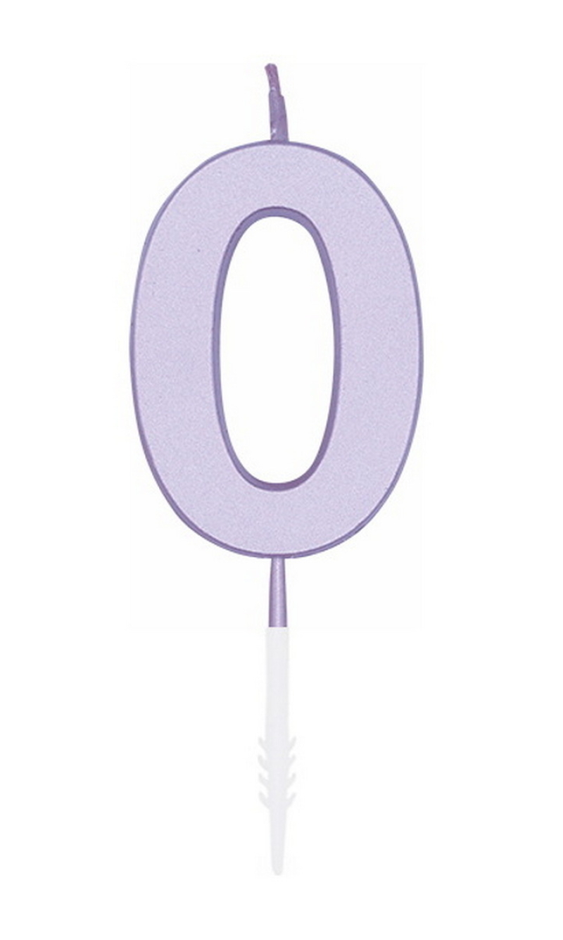 Cake Candle 4.5cm Pastel Lilac No. 0