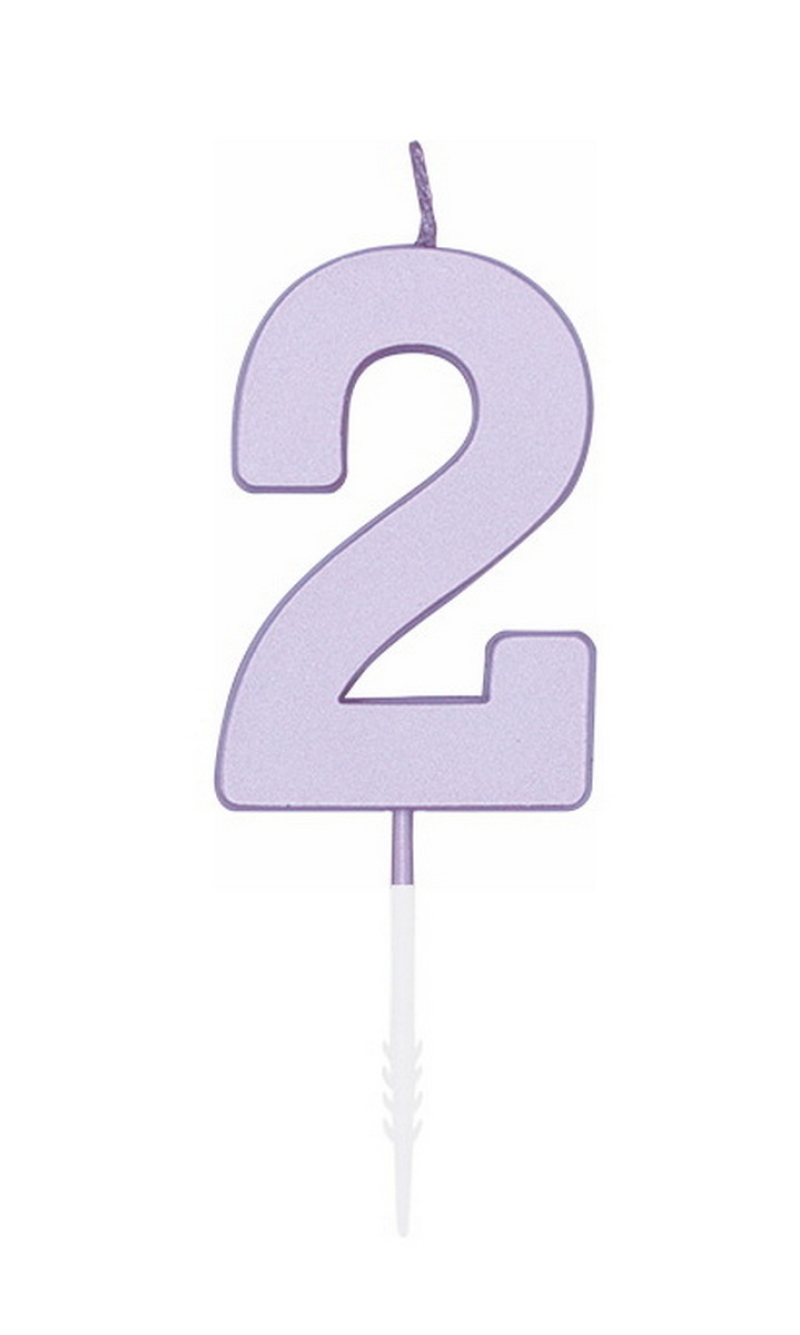Cake Candle 4.5cm Pastel Lilac No. 2