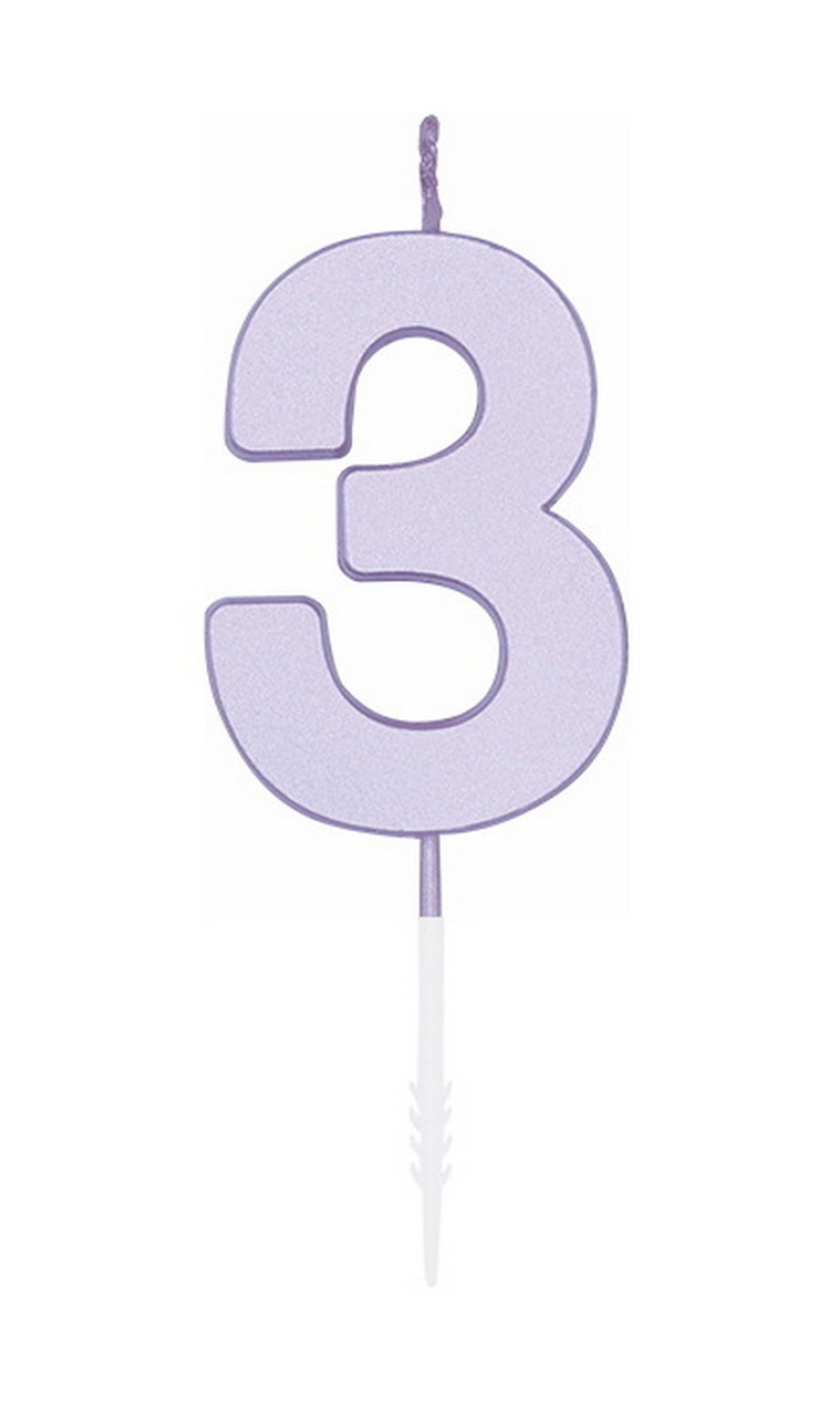 Cake Candle 4.5cm Pastel Lilac No. 3