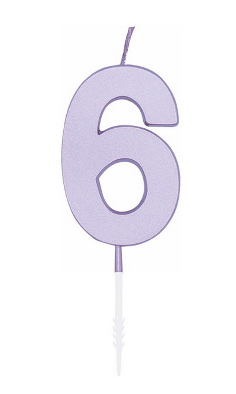 Cake Candle 4.5cm Pastel Lilac No. 6