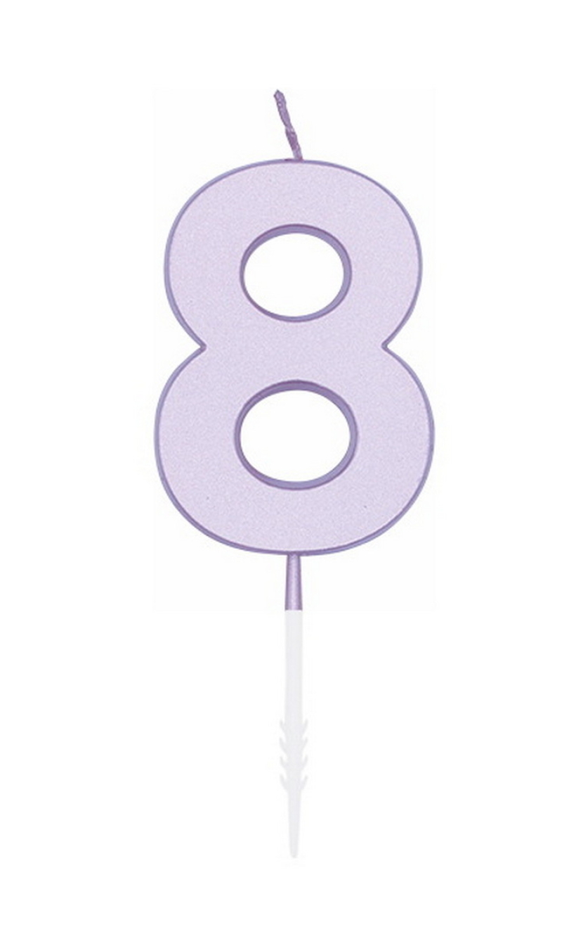 Cake Candle 4.5cm Pastel Lilac No. 8