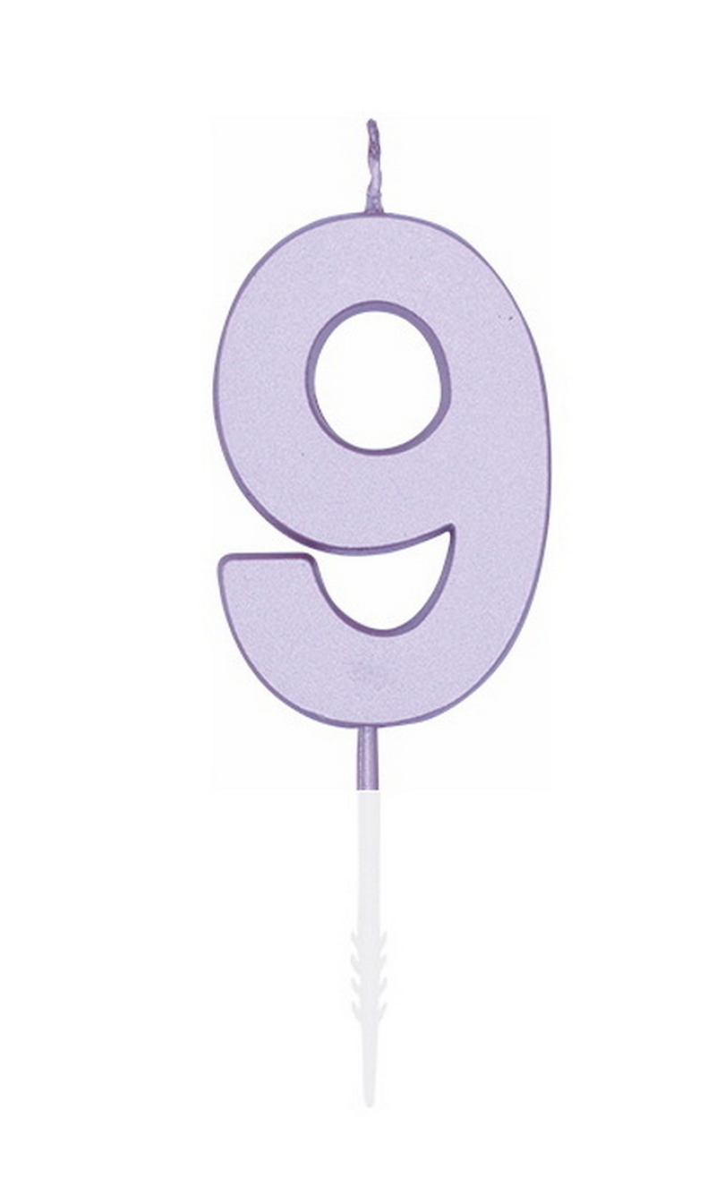 Cake Candle 4.5cm Pastel Lilac No. 9