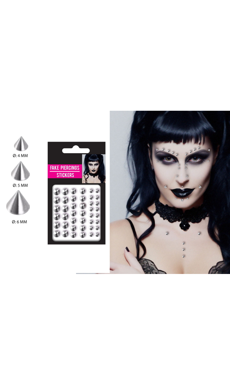 Fake Adhesive Piercings 6x6cm - 30pcs