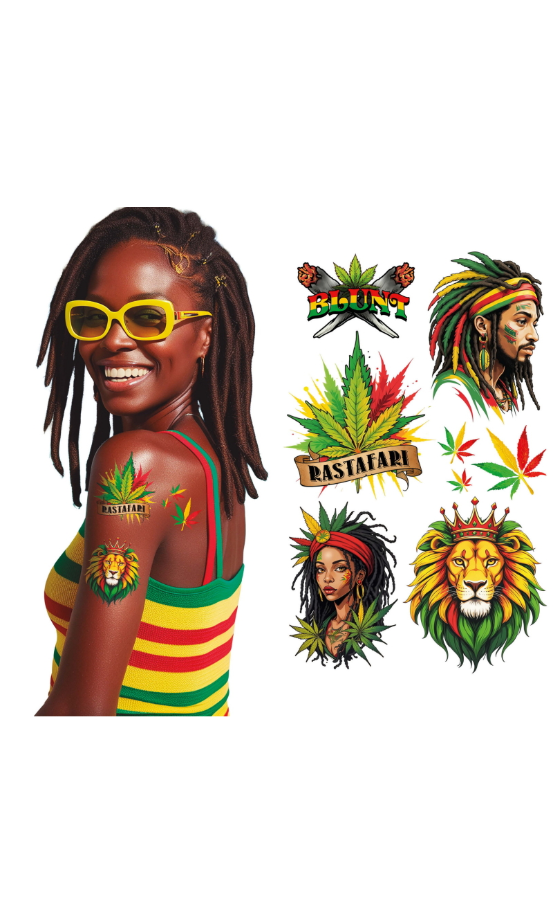 Jamaica Tattoo Sheet 14x30cm