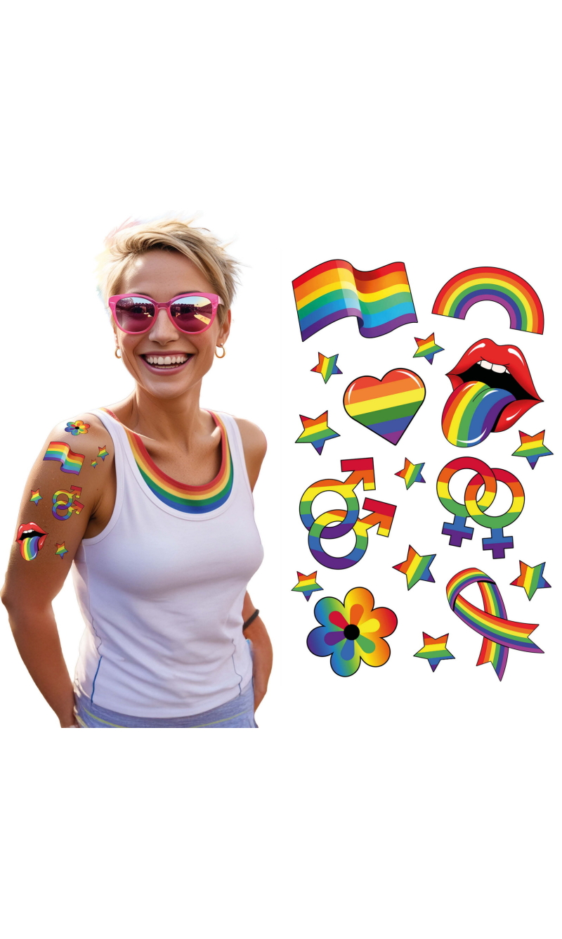 Pride Tattoo Sheet 14x30cm