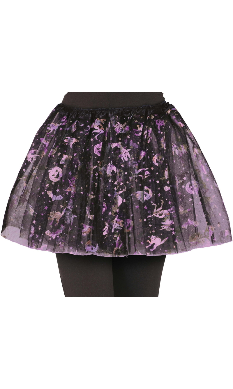 Halloween Black & Lilac Halloween Tutu 30cm - Child One Size