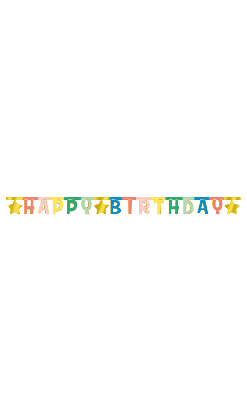 Happy Birthday Retro Letter Banner - 1.6m