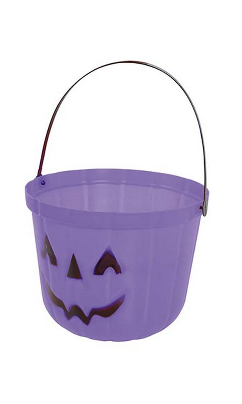 Halloween Purple Pumpkin Candy Bucket 20cm