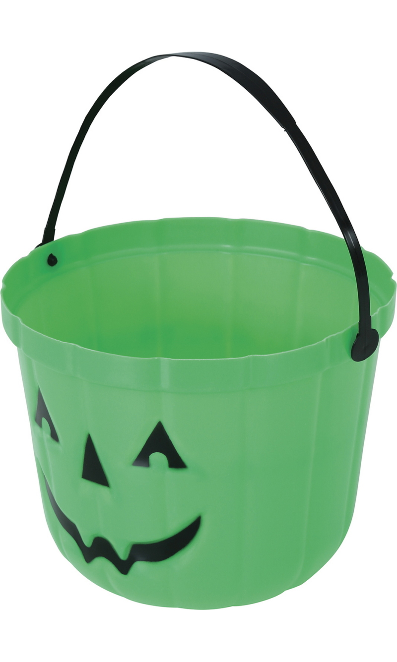 Halloween Green Pumpkin Candy Bucket 20cm