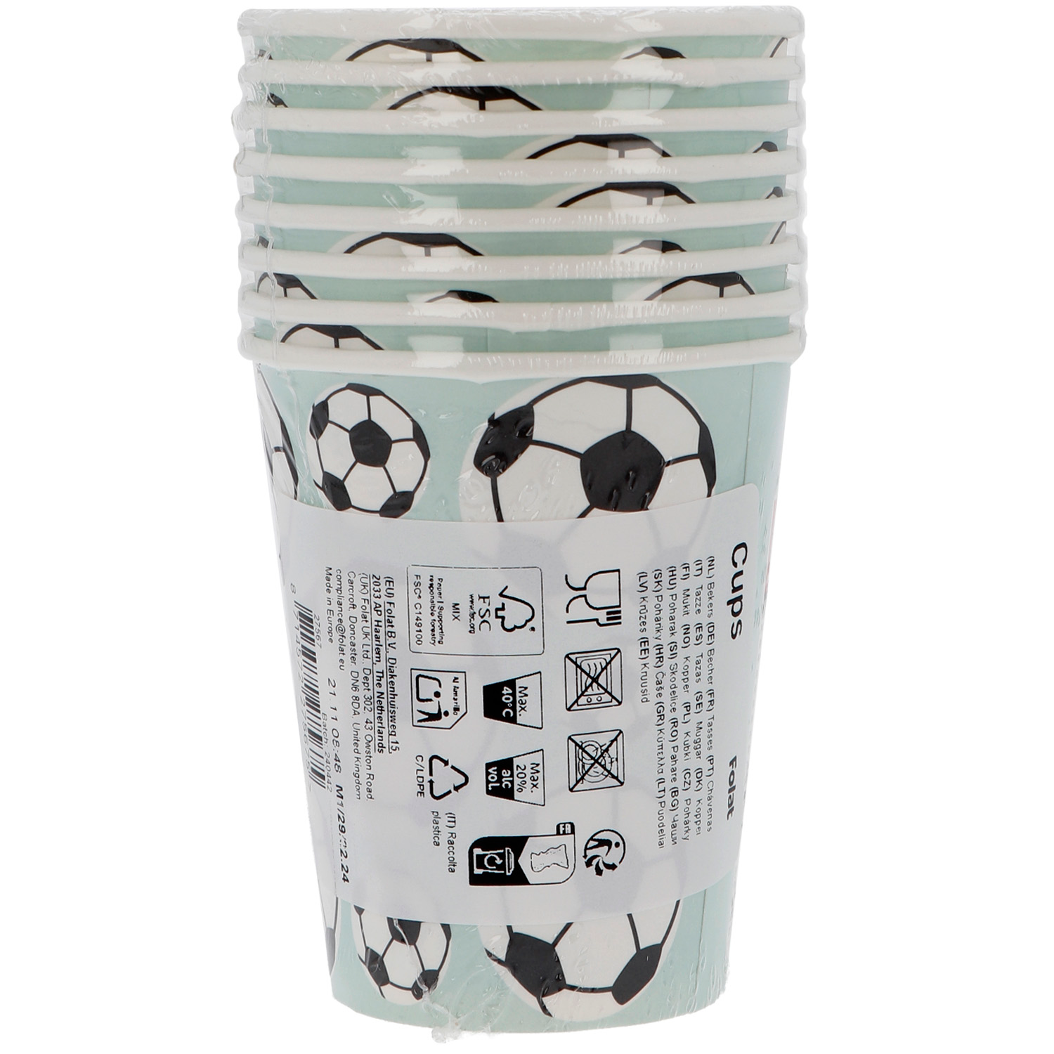 Fantastic Football Party Cups 250ml - 8pcs - Image 6