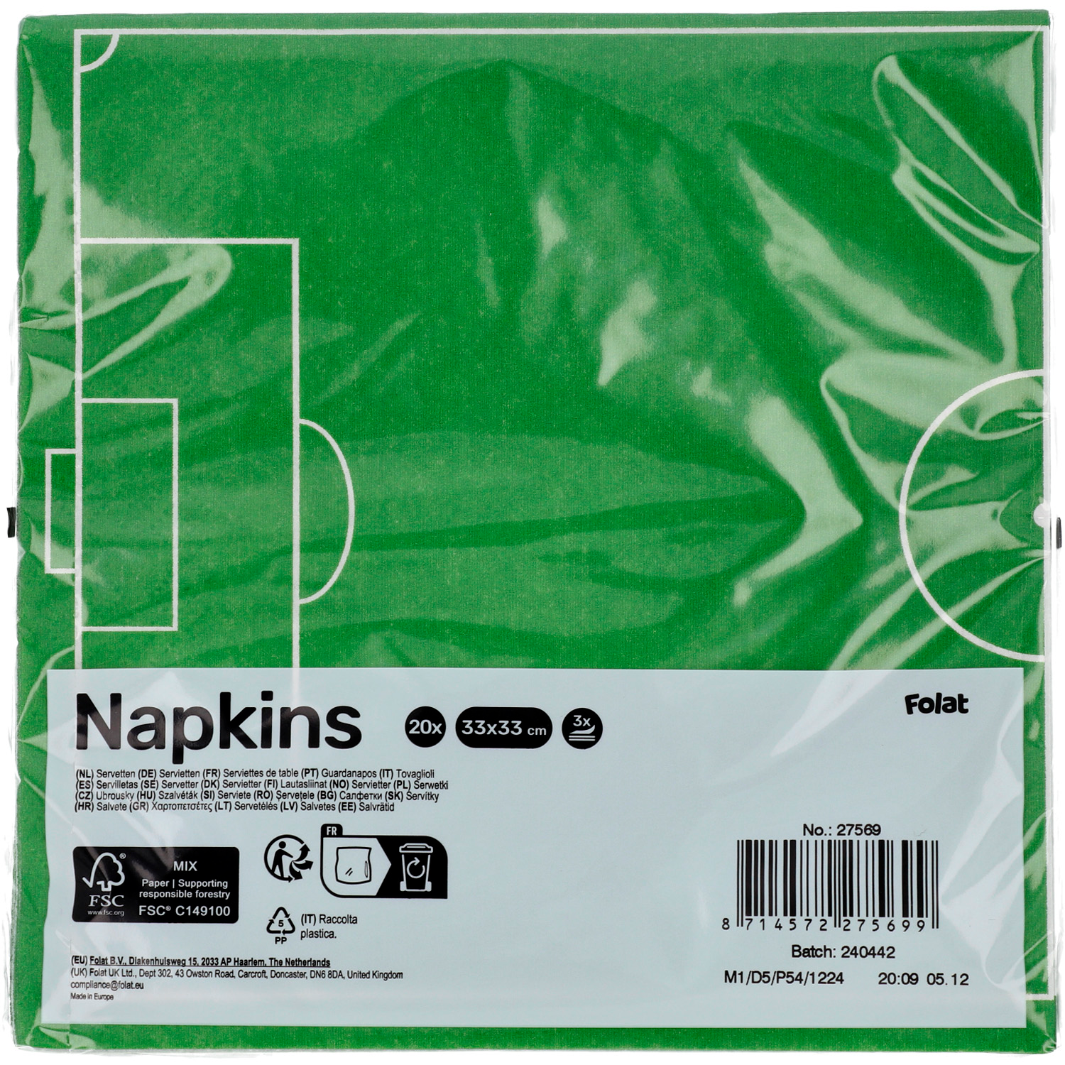 Fantastic Football Party Napkins 33x33cm - 20pcs - Image 3