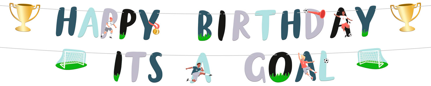 Fantastic Football Party Happy Birthday Banner Set - 1.5m