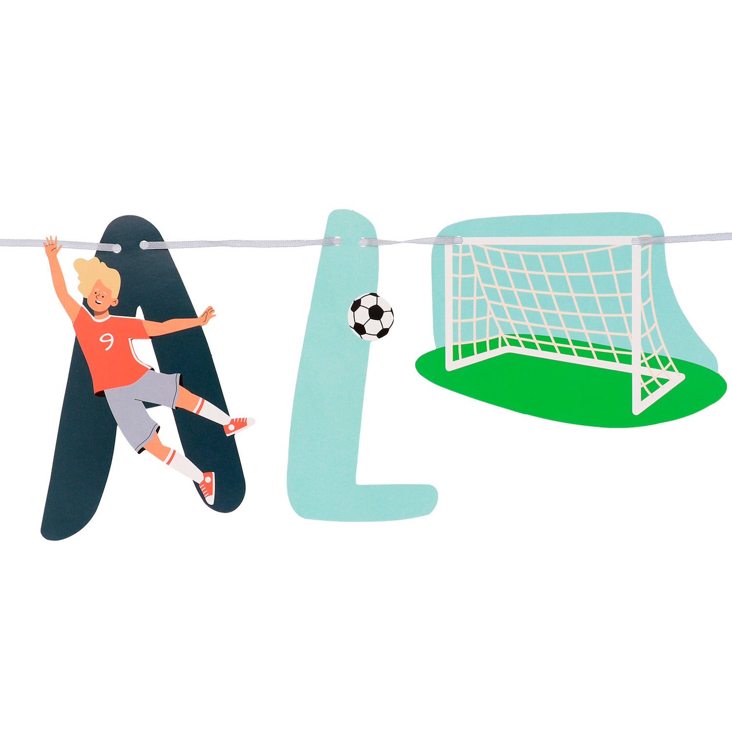 Fantastic Football Party Happy Birthday Banner Set - 1.5m - Image 2