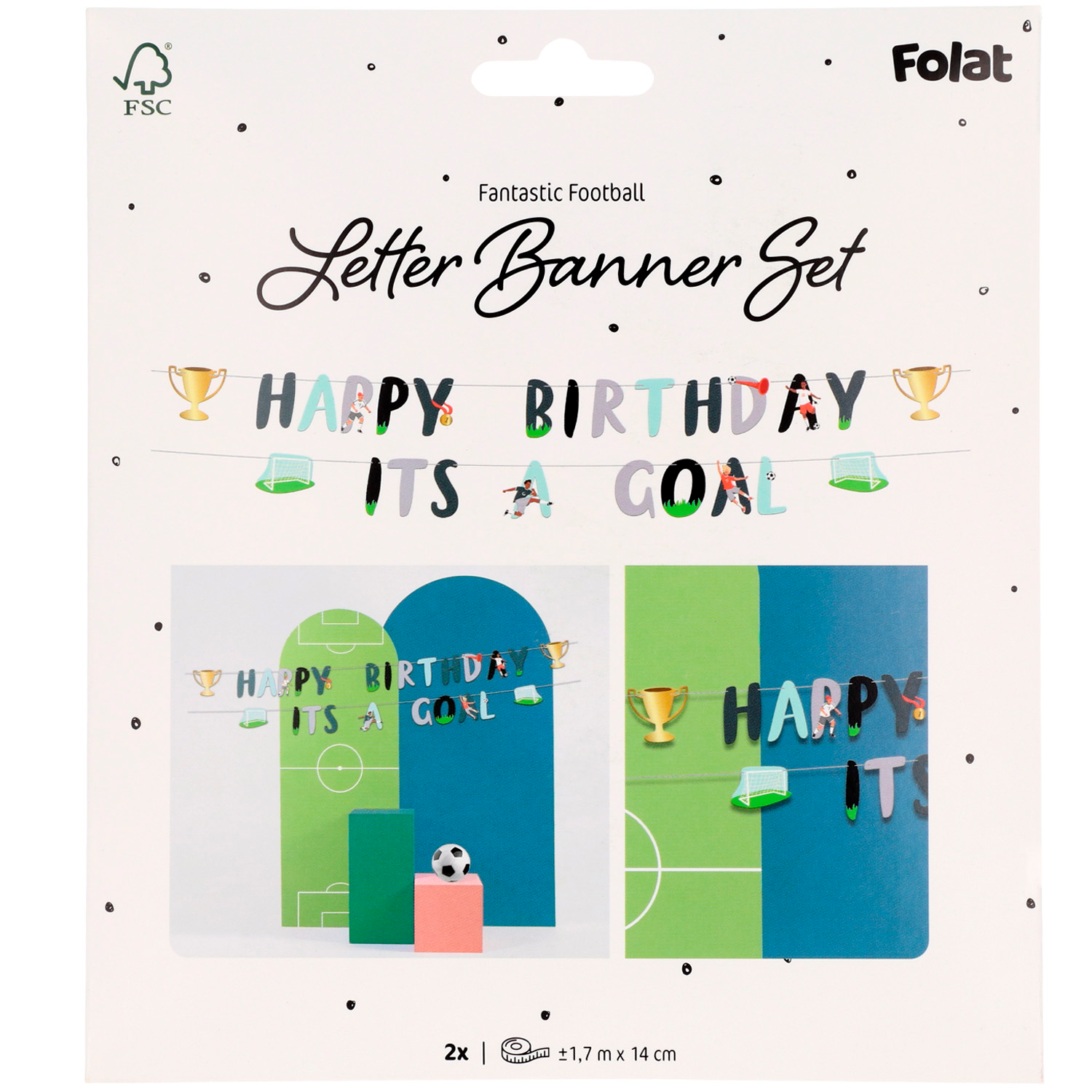 Fantastic Football Party Happy Birthday Banner Set - 1.5m - Image 3