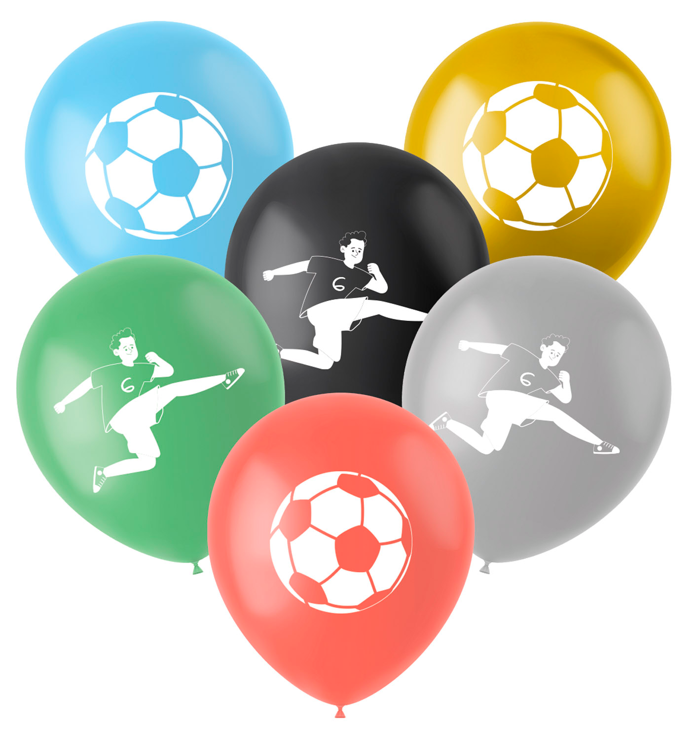 Fantastic Football Party 12 Inch Latex Balloons - 6pcs