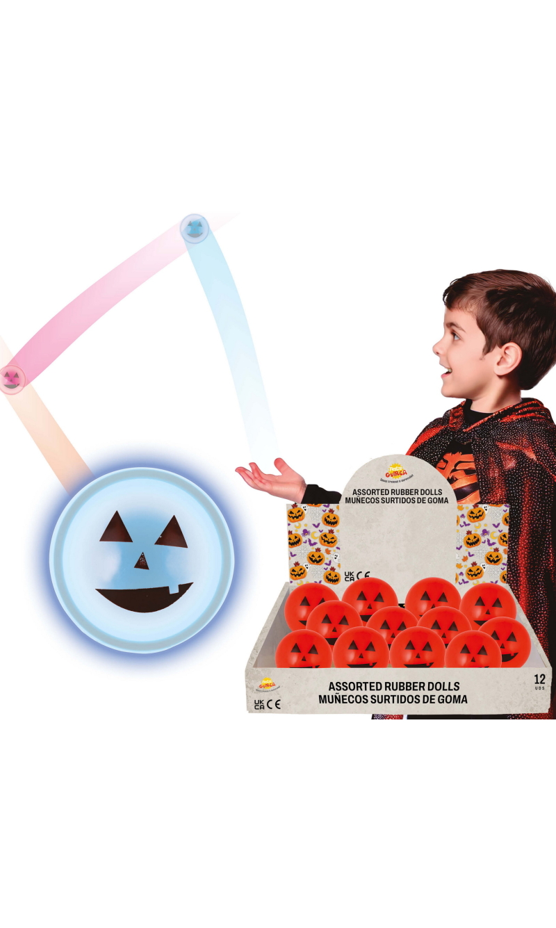 Halloween Party Favor Bouncy Ball Light Pumpkin 5.5cm - 1pc