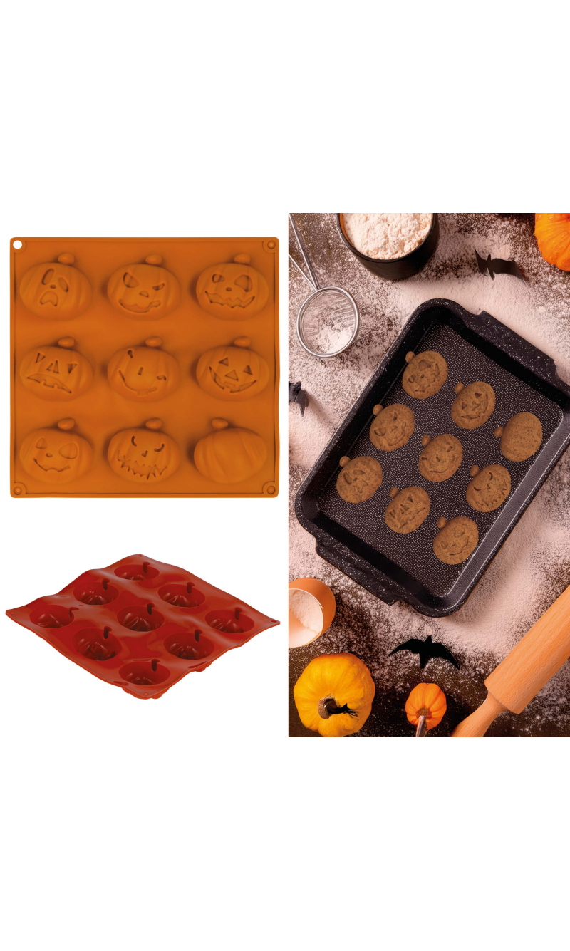 Halloween Cookie Mold 9 Pumpkins 24x25cm