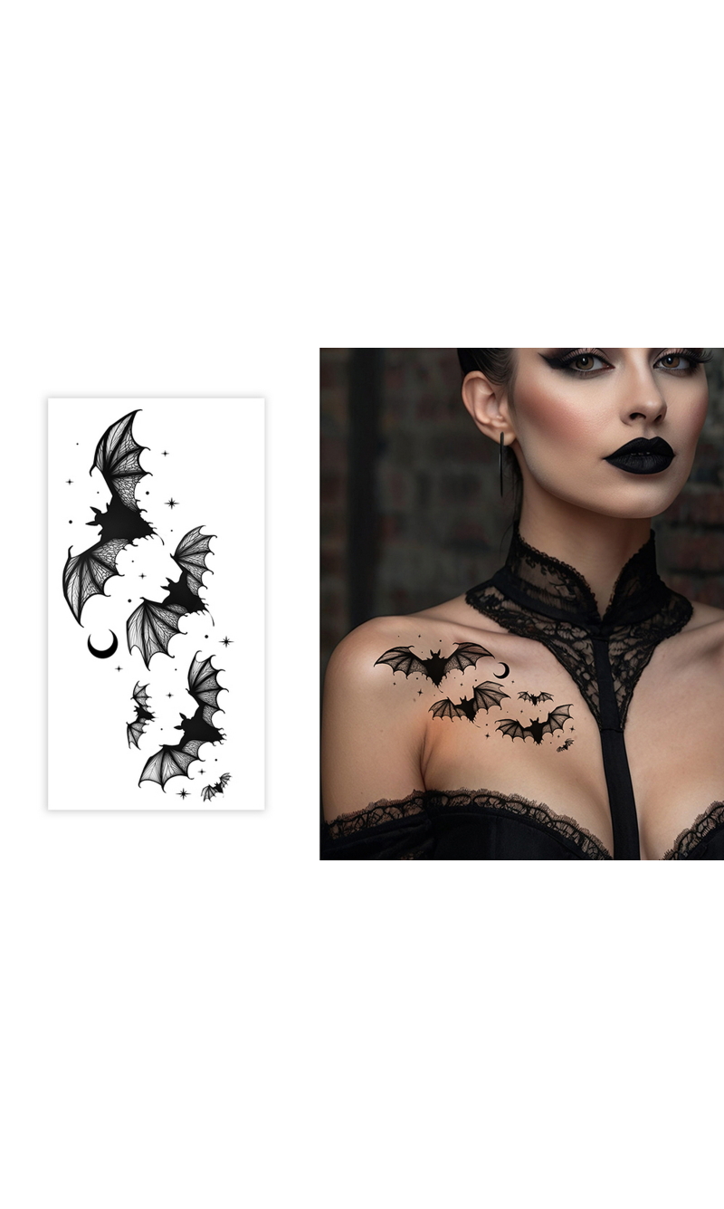 Bat Tattoo 15x8cm