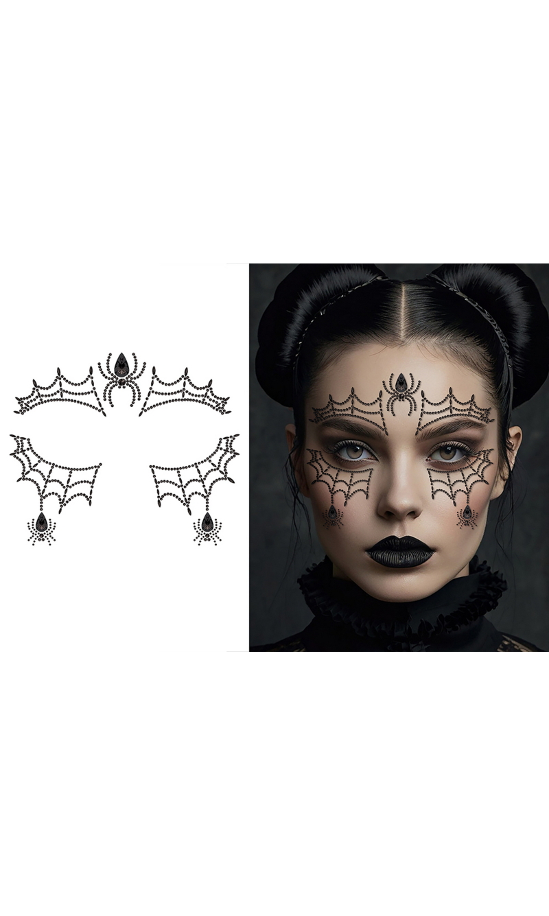 Adhesive Facial Jewels Spider 13x15cm