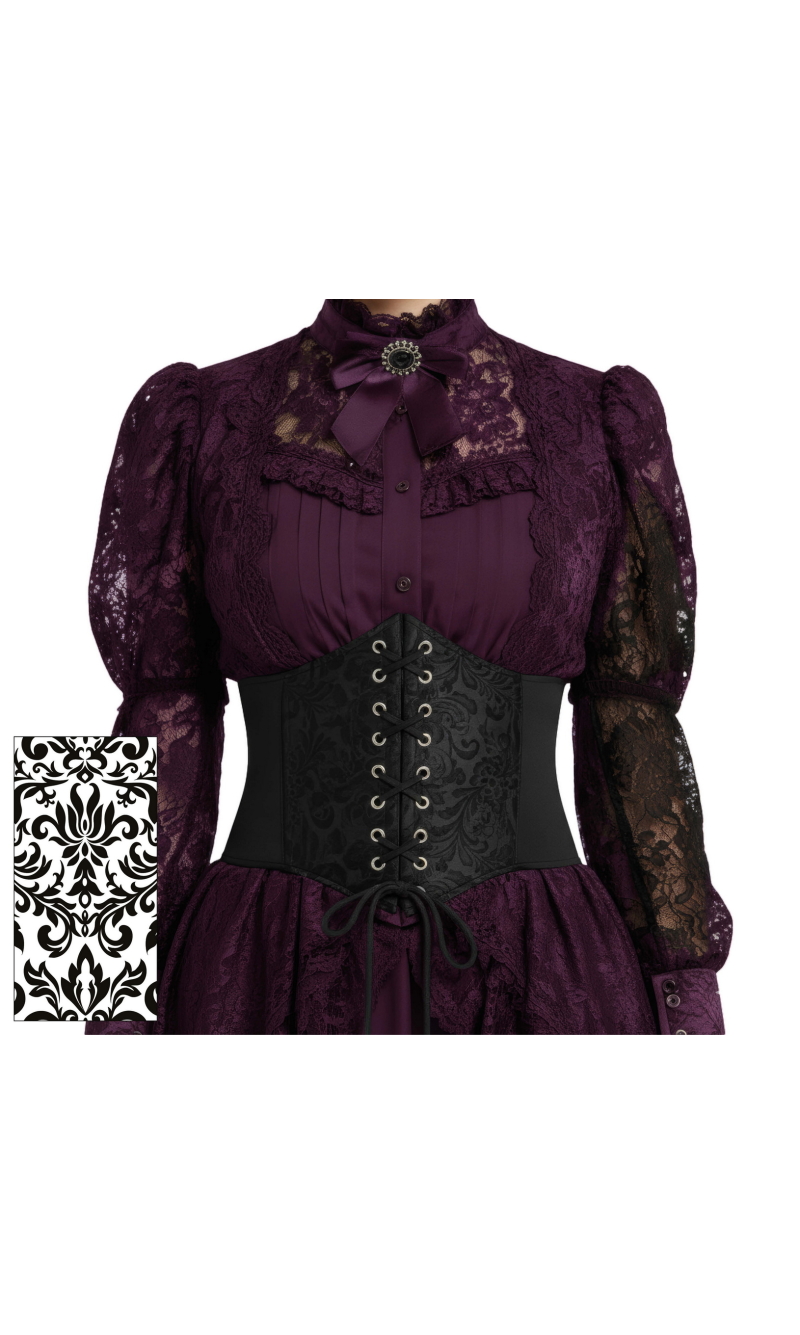 Black Shiny Corset - Adult One Size