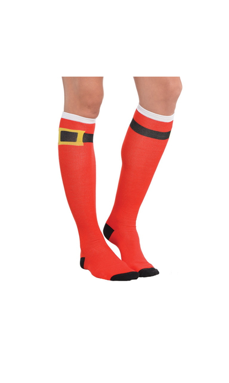 Christmas Socks with Santa Belt - Adult One Size