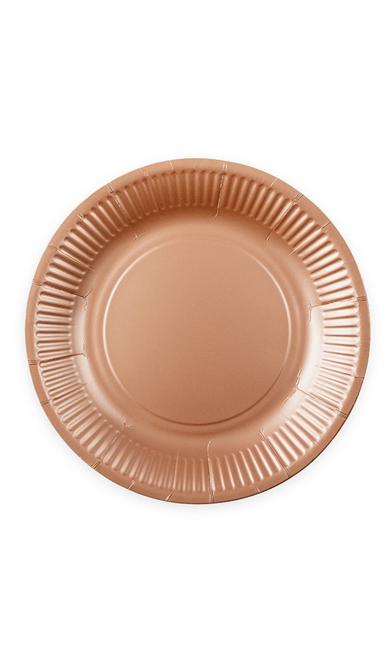 Party Paper Plates 23cm 20pcs - Rose gold