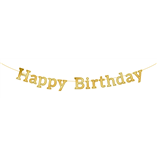 Happy Birthday Letter Banner Glossy Black - 3m