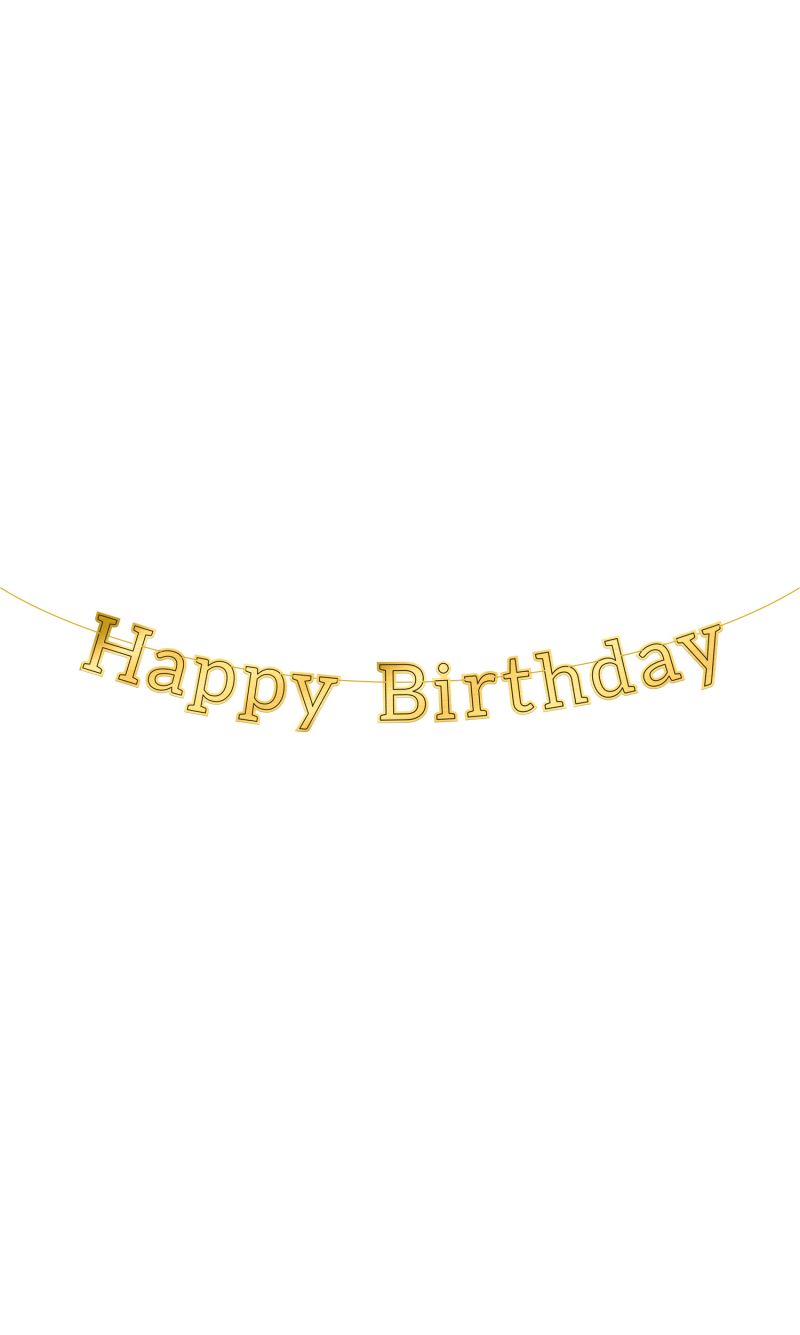 Happy Birthday Letter Banner Glossy Black - 3m