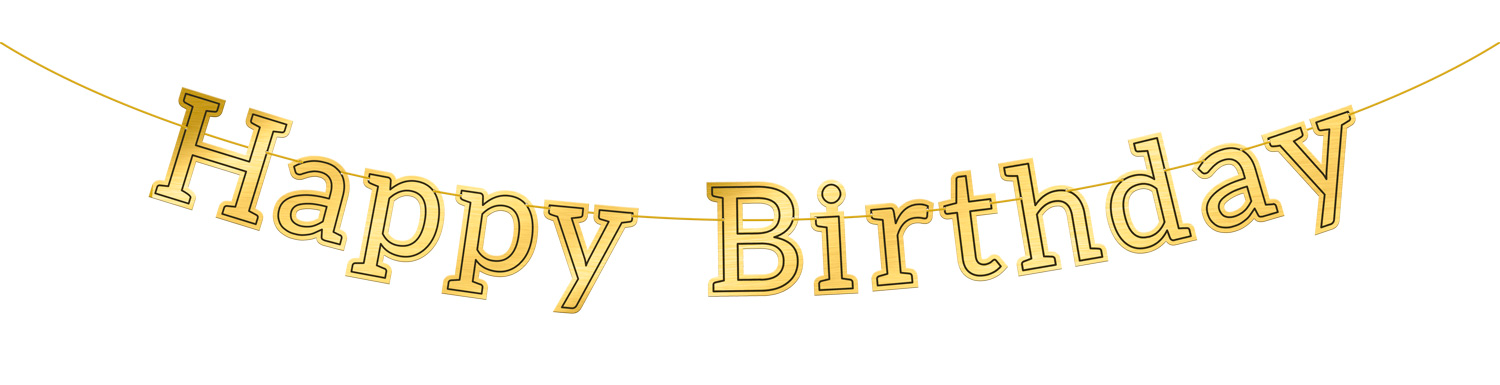 Happy Birthday Letter Banner Glossy Black - 3m