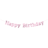 Happy Birthday Letter Banner Glossy Pink - 3m