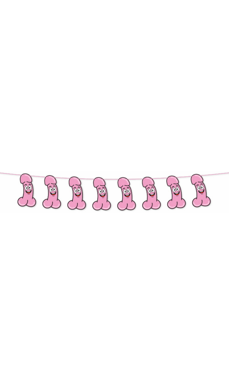 Hens Party Happy Penis Garland Paper Banner 2m