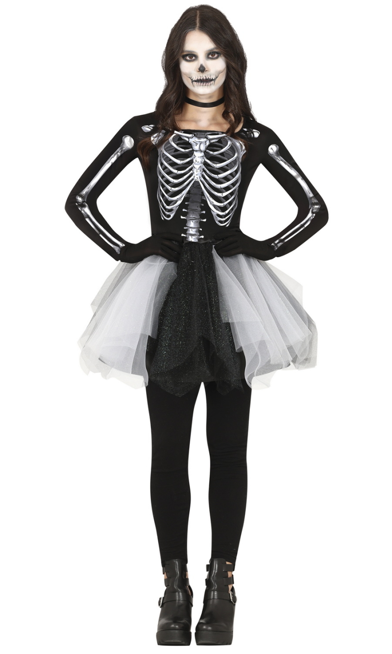 Skeleton Lady Skullina Costume - Age 14 to 16 Years (171cm)