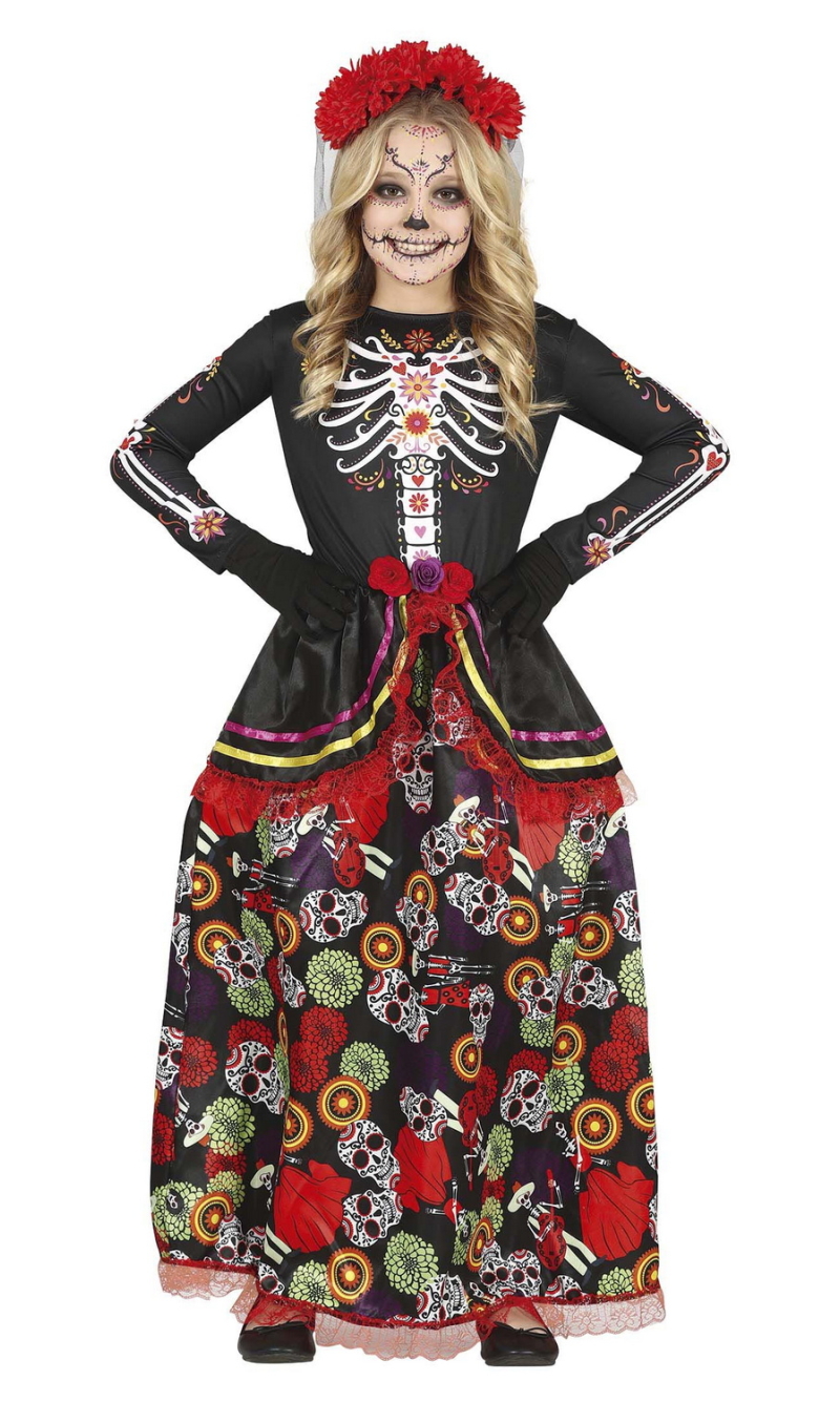 Day of the Dead Elegant Girl - Age 3 to 4 Years (109cm)